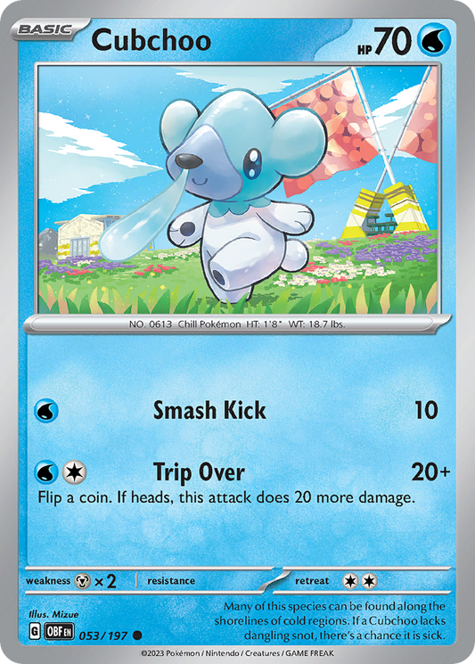 Cubchoo - 53/197 - Reverse Holofoil - NM - Common - Obsidian Flames