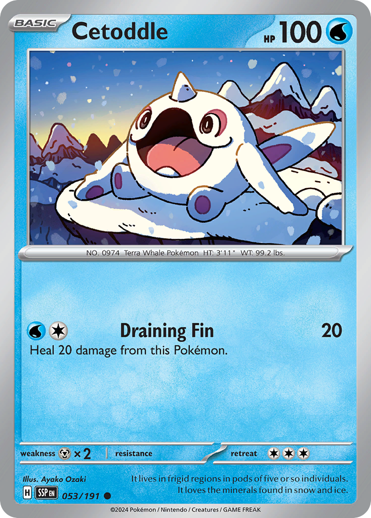 Cetoddle - 53/191 - Reverse Holofoil - NM - Common - Surging Sparks