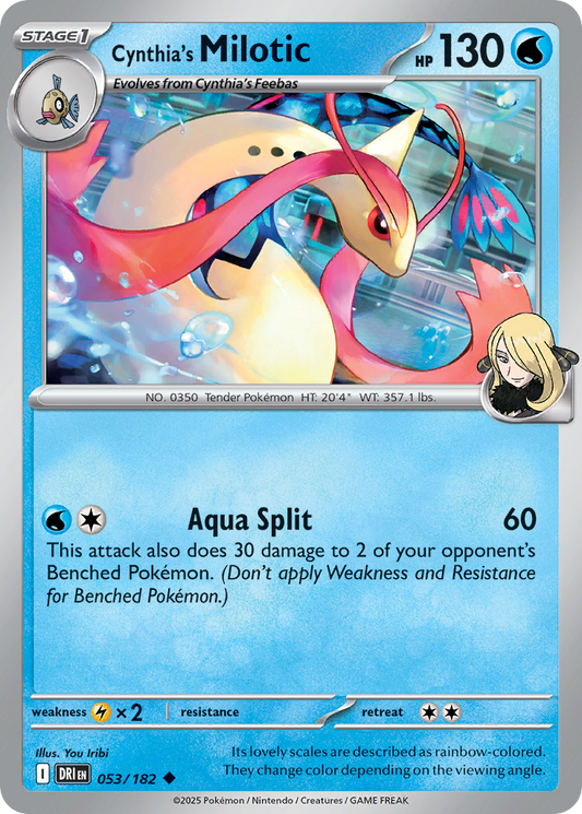 Cynthia's Milotic - 53/182 - Normal - NM - Uncommon - Destined Rivals