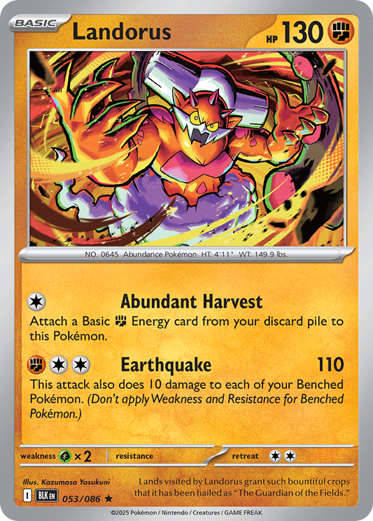 Landorus - 53/86 - Holofoil - NM - Rare - Black Bolt