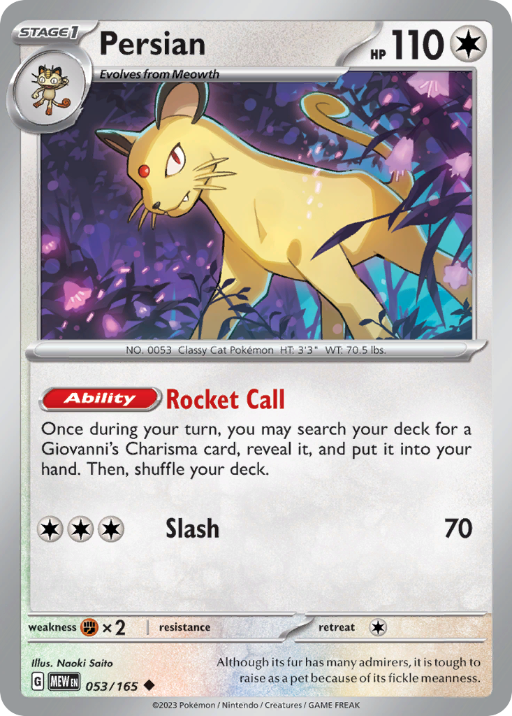 Persian - 53/165 - Normal - NM - Uncommon - 151