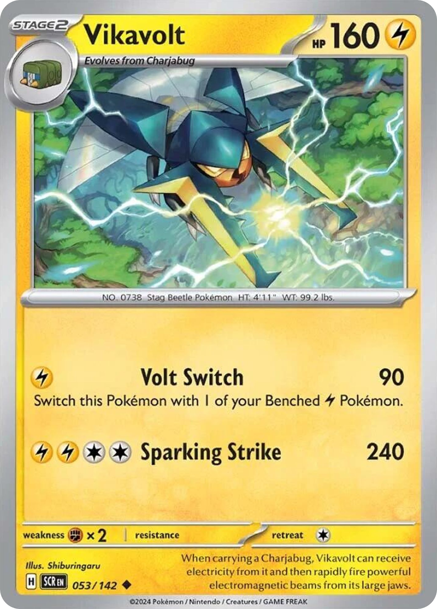 Vikavolt - 53/142 - Reverse Holofoil - NM - Uncommon - Stellar Crown
