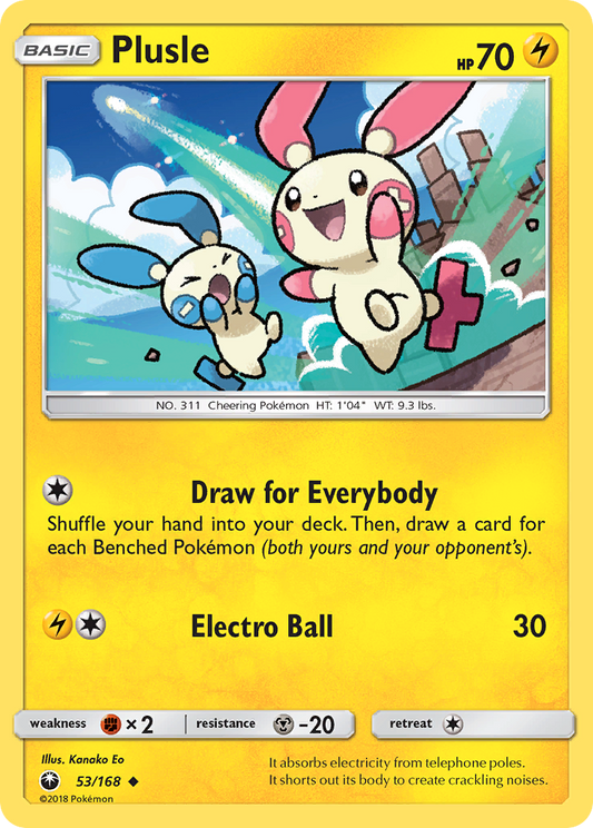 Plusle - 53/168 - Normal - NM - Uncommon - Celestial Storm