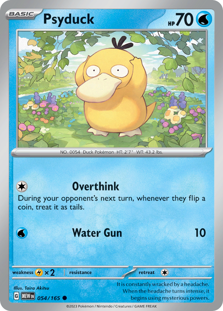 Psyduck - 54/165 - Reverse Holofoil - NM - Common - 151