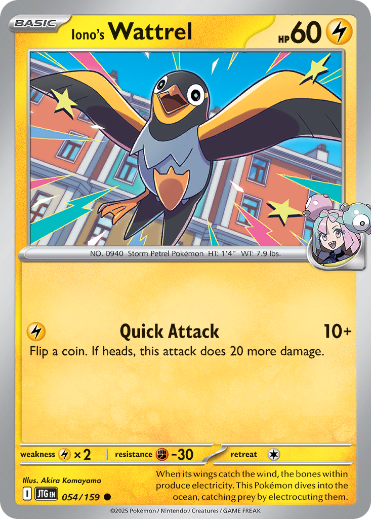 Iono's Wattrel - 54/159 - Normal - NM - Common - Journey Together