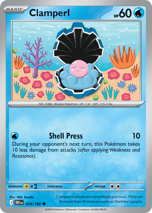 Clamperl - 54/182 - Normal - NM - Common - Destined Rivals
