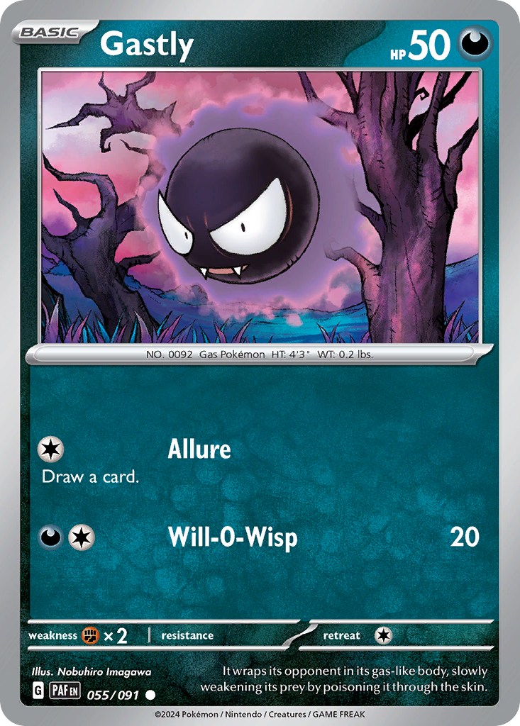 Gastly - 55/91 - Reverse Holofoil - NM - Common - Paldean Fates
