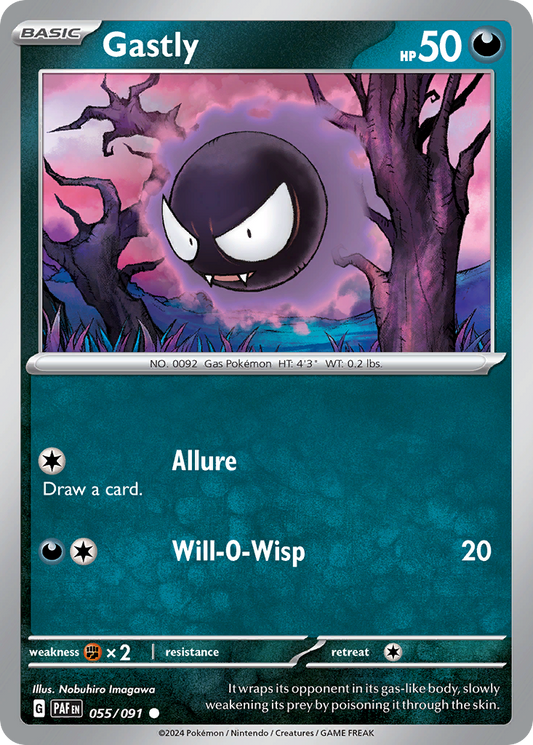 Gastly - 55/91 - Normal - NM - Common - Paldean Fates