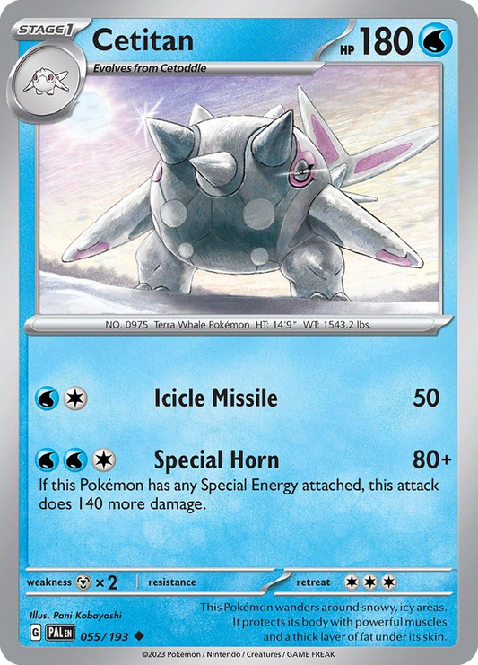 Cetitan - 55/193 - Normal - NM - Uncommon - Paldea Evolved
