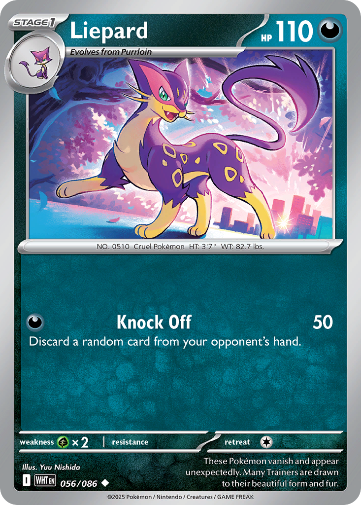 Liepard - 56/86 - Reverse Holofoil - NM - Uncommon - White Flare