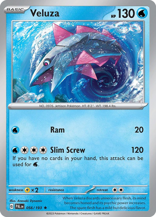 Veluza - 56/193 - Reverse Holofoil - NM - Rare - Paldea Evolved
