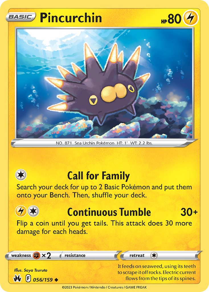 Pincurchin - 56/159 - Normal - NM - Uncommon - Crown Zenith