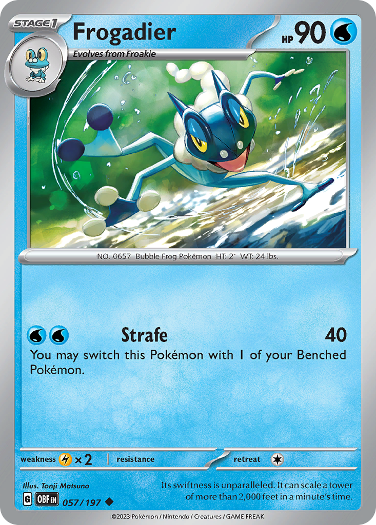 Frogadier - 57/197 - Normal - NM - Uncommon - Obsidian Flames