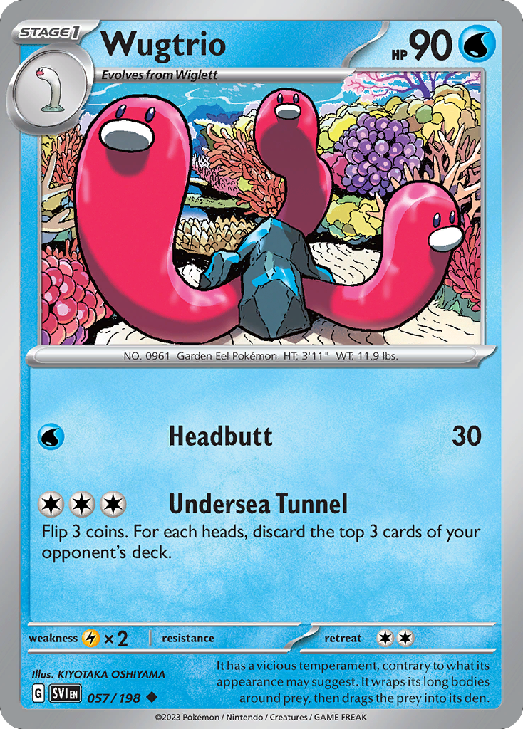 Wugtrio - 57/198 - Reverse Holofoil - NM - Uncommon - Scarlet & Violet