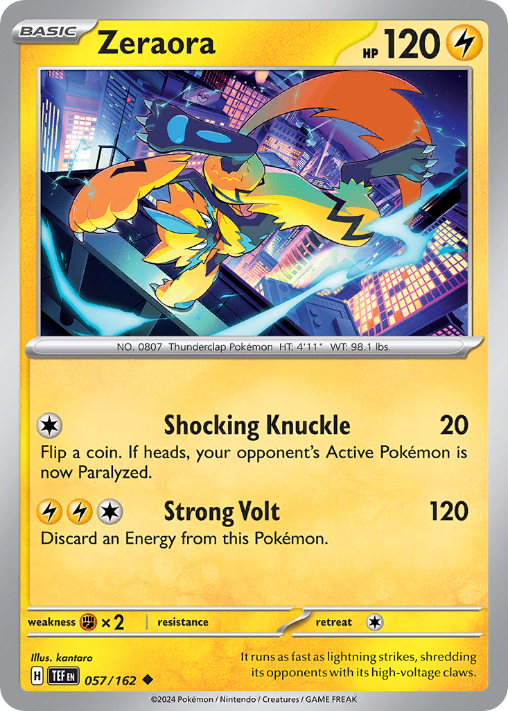 Zeraora - 57/162 - Normal - NM - Uncommon - Temporal Forces