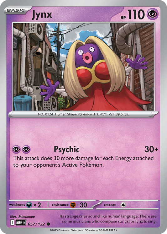 Jynx - 57/132 - Reverse Holofoil - NM - Common - Mega Evolution