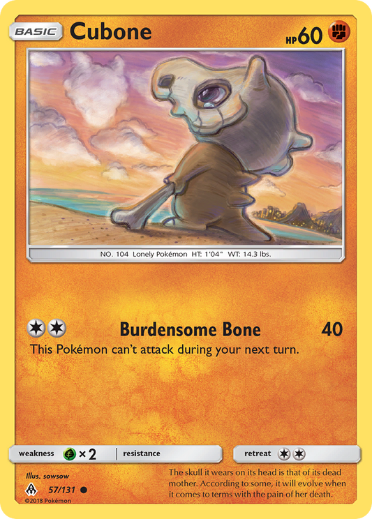 Cubone - 57/131 - Normal - NM - Common - Forbidden Light