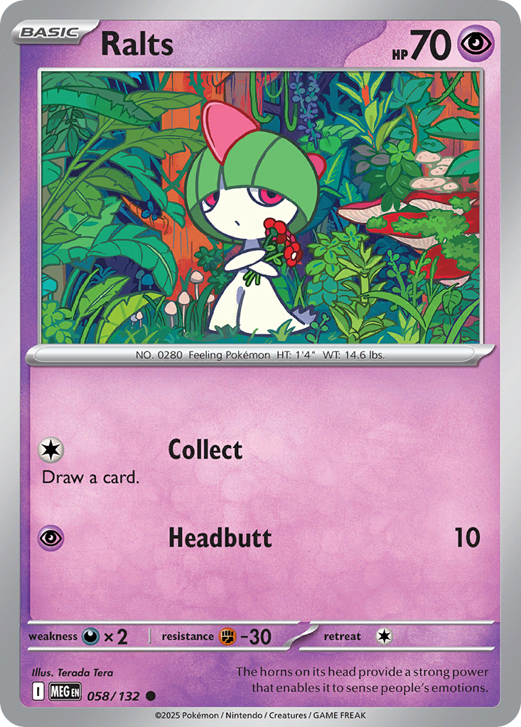 Ralts - 58/132 - Normal - NM - Common - Mega Evolution