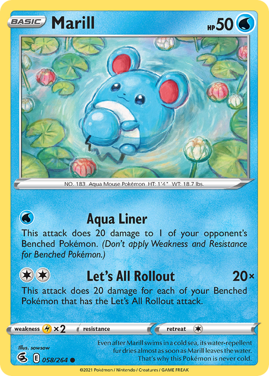 Marill - 58/264 - Normal - NM - Common - Fusion Strike