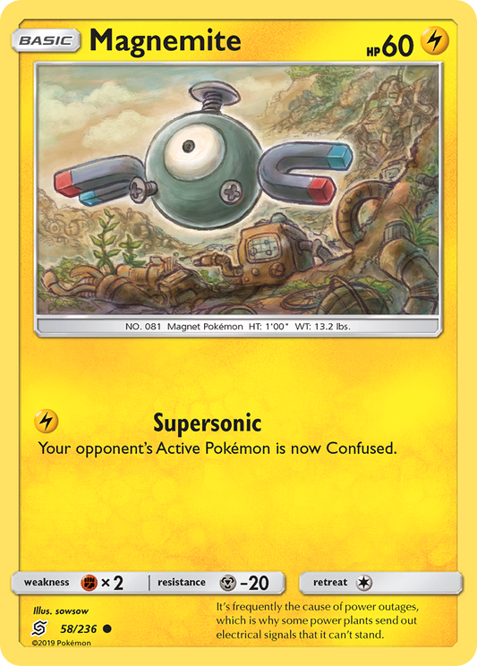 Magnemite - 58/236 - Normal - NM - Common - Unified Minds