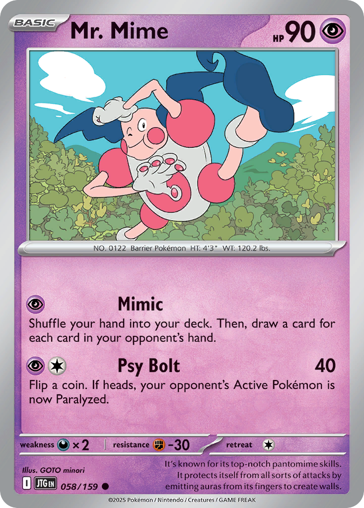 Mr. Mime - 58/159 - Reverse Holofoil - NM - Common - Journey Together