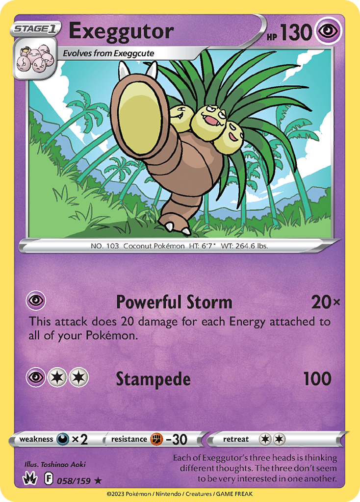 Exeggutor - 58/159 - Normal - NM - Rare - Crown Zenith