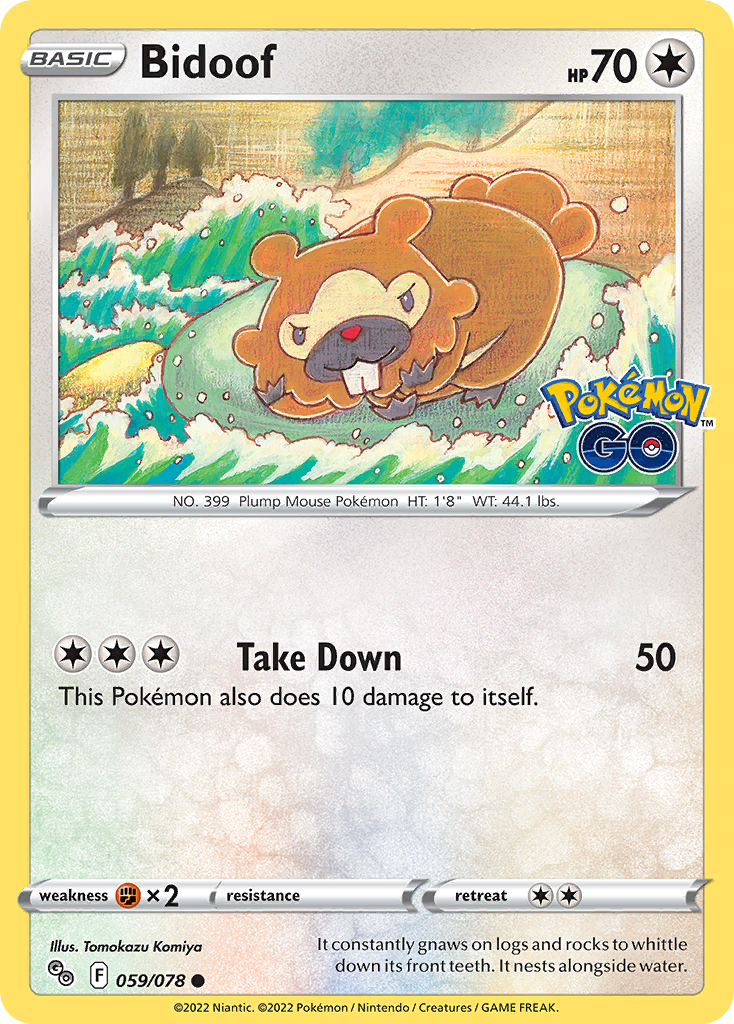 Bidoof - 59/78 - Normal - NM - Common - Pokémon GO