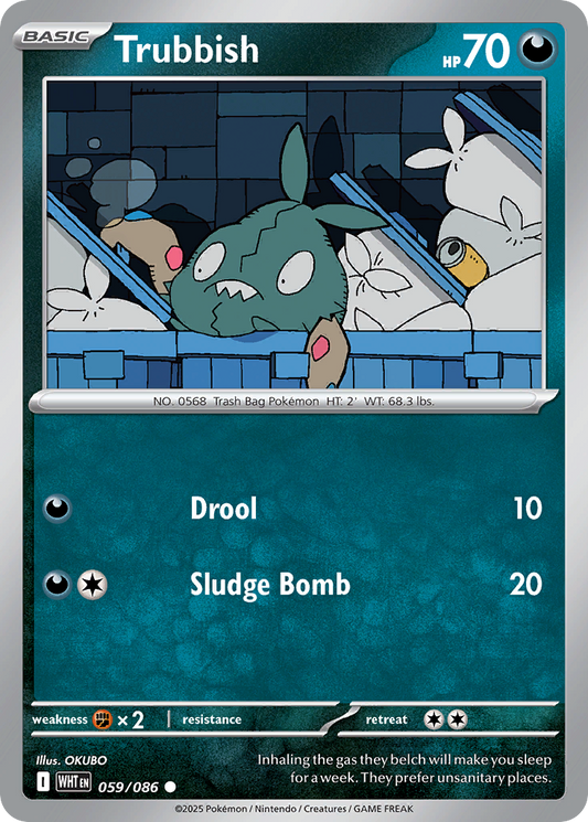 Trubbish - 59/86 - Reverse Holofoil - NM - Common - White Flare