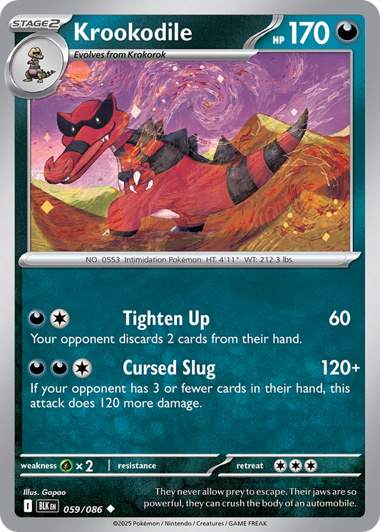 Krookodile - 59/86 - Reverse Holofoil - NM - Uncommon - Black Bolt