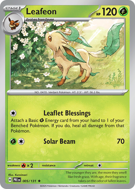 Leafeon - 5/131 - Holofoil - NM - Rare - Prismatic Evolutions