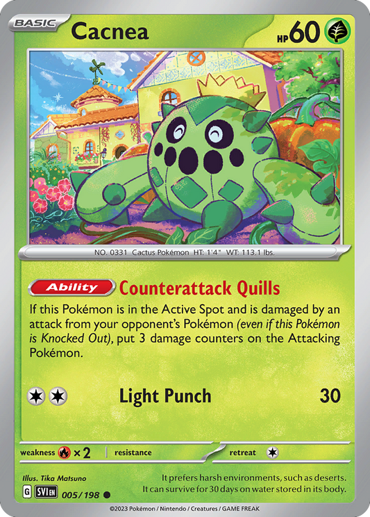 Cacnea - 5/198 - Reverse Holofoil - NM - Common - Scarlet & Violet