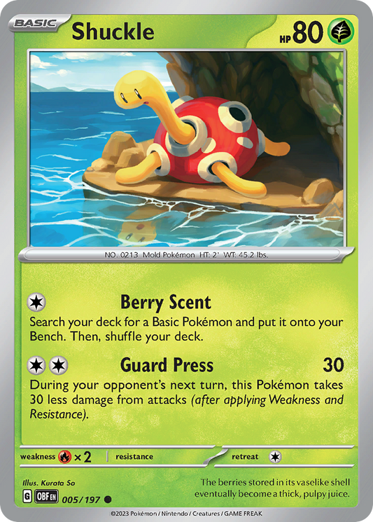 Shuckle - 5/197 - Normal - NM - Common - Obsidian Flames