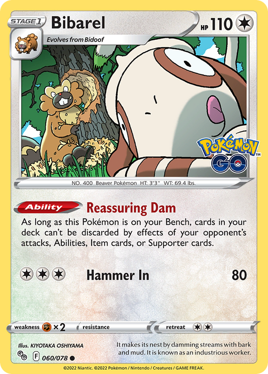 Bibarel - 60/78 - Normal - NM - Common - Pokémon GO