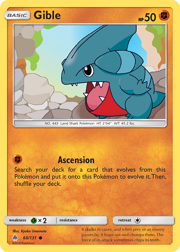 Gible - 60/131 - Normal - NM - Common - Forbidden Light