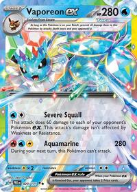 Vaporeon ex - 023/131 - Holofoil - NM - Double Rare - SV: Prismatic Evolutions