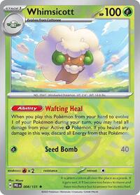 Whimsicott Master Ball Pattern - 8/131 - reverseholofoil-masterballpattern - NM - Rare - Prismatic Evolutions