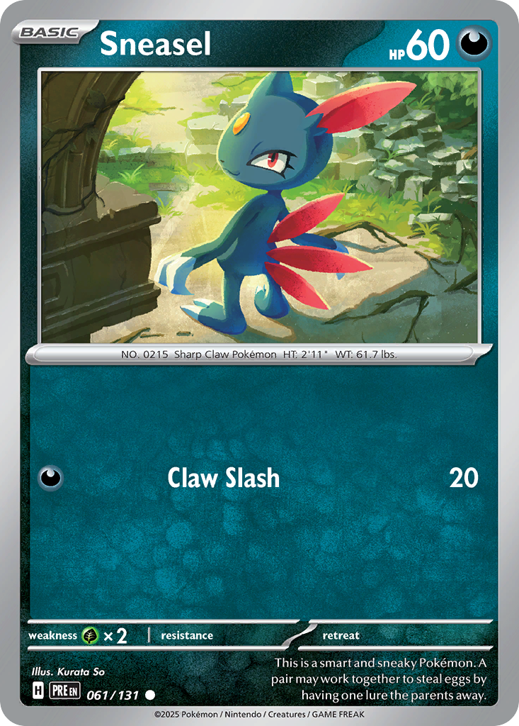 Sneasel - 61/131 - Normal - NM - Common - Prismatic Evolutions