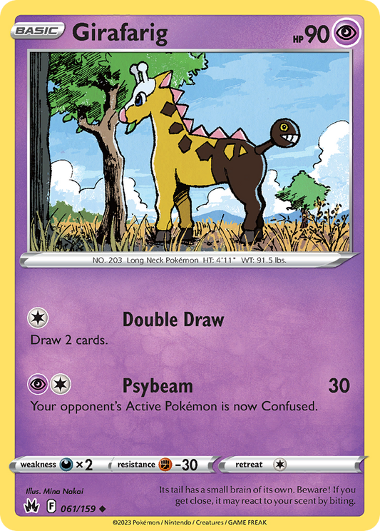 Girafarig - 61/159 - Normal - NM - Uncommon - Crown Zenith