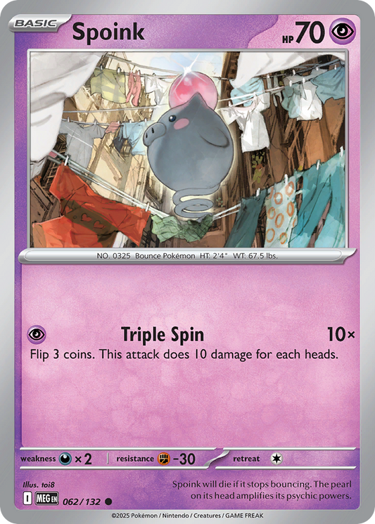 Spoink - 62/132 - Normal - NM - Common - Mega Evolution