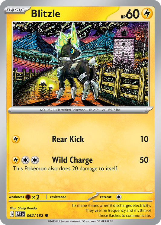 Blitzle - 62/182 - Reverse Holofoil - NM - Common - Paradox Rift