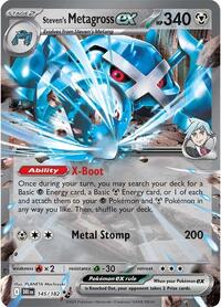 Steven's Metagross ex - 145/182 - Holofoil - NM - Double Rare - SV10: Destined Rivals