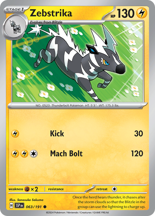 Zebstrika - 63/191 - Normal - NM - Common - Surging Sparks