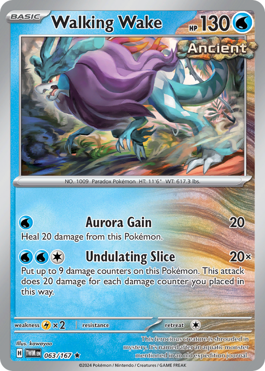 Walking Wake - 63/167 - Holofoil - NM - Rare - Twilight Masquerade