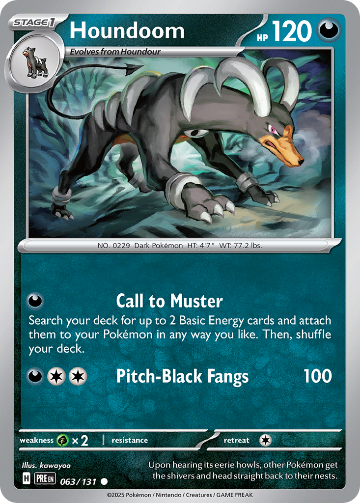 Houndoom - 63/131 - Normal - NM - Common - Prismatic Evolutions