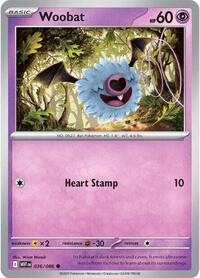 Woobat Poke Ball Pattern - 36/86 - Poke Ball - NM - Common - White Flare