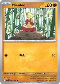 Mienfoo Poke Ball Pattern - 52/86 - Poke Ball - NM - Common - White Flare