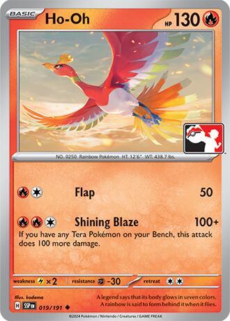 Ho-Oh - 019/191 - Holofoil - NM - Uncommon - Prize Pack Series One