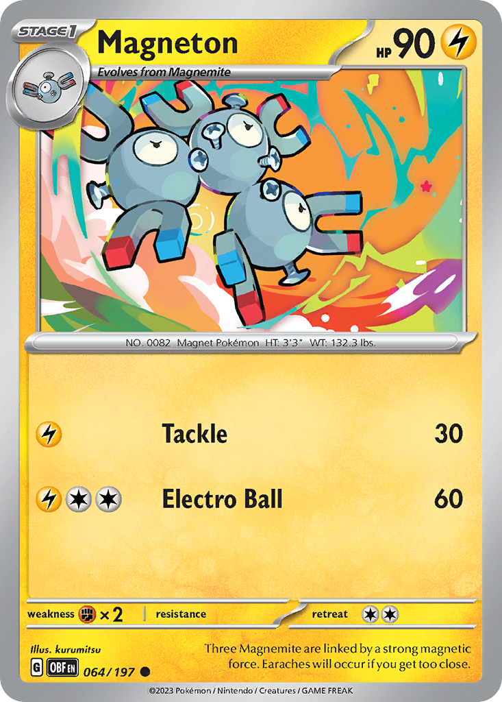 Magneton - 64/197 - Normal - NM - Common - Obsidian Flames
