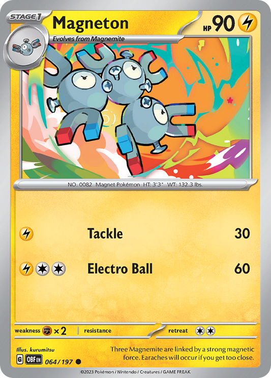 Magneton - 64/197 - Normal - NM - Common - Obsidian Flames