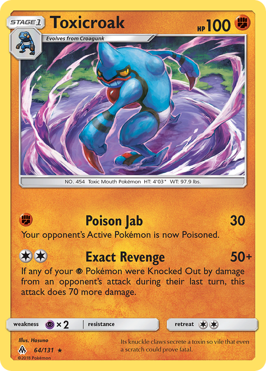 Toxicroak - 64/131 - Normal - NM - Rare - Forbidden Light